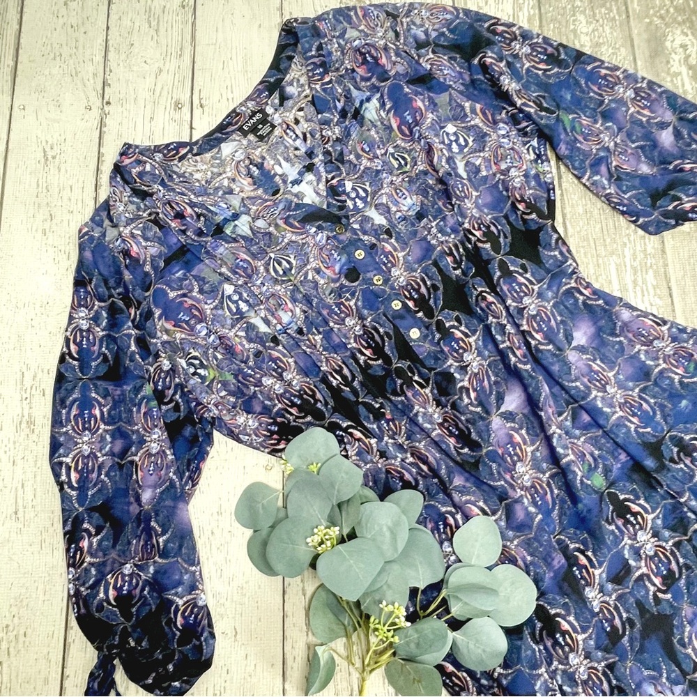 Evans Abstract Moody Movement Print Shirt Dress